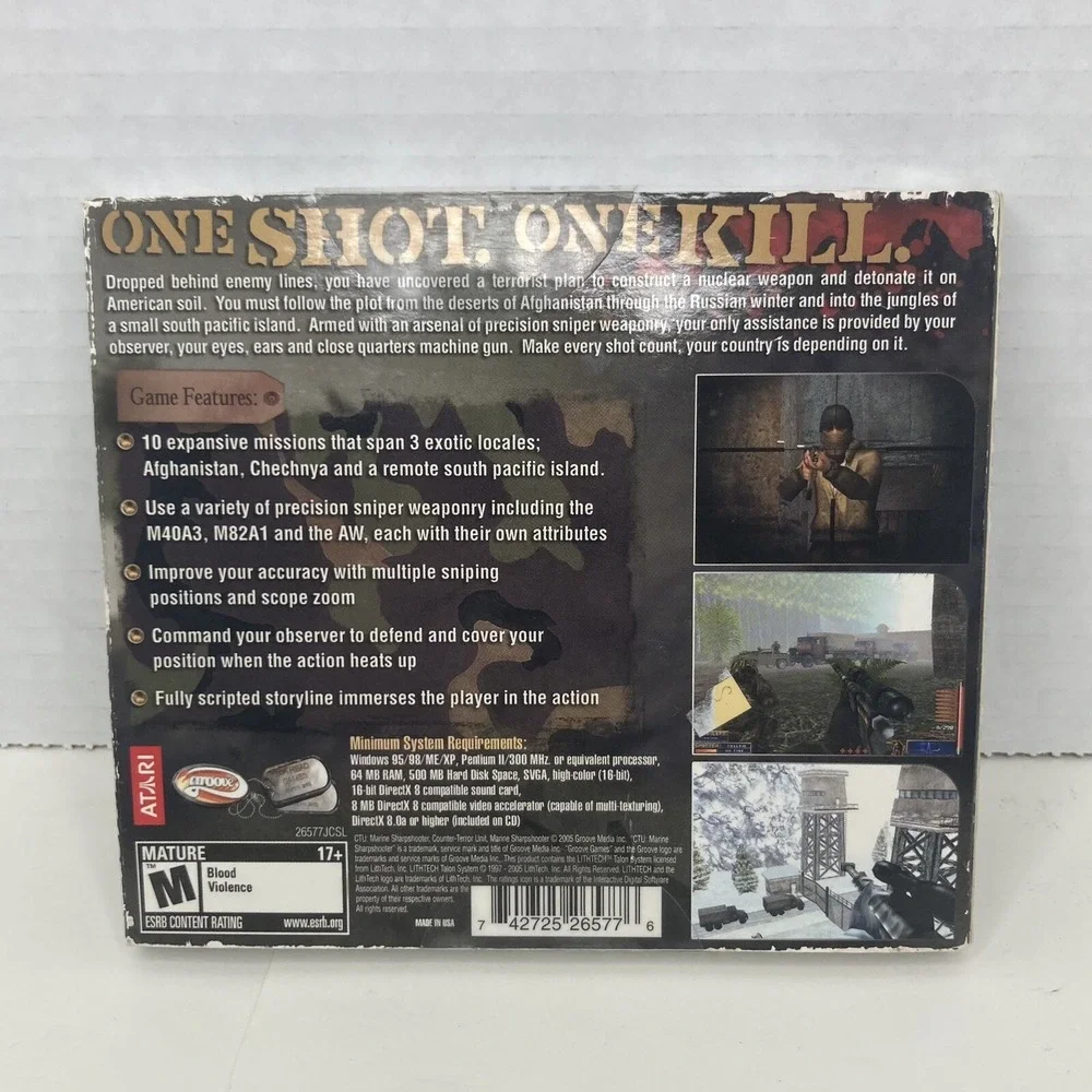 CTU: Marine Sharpshooter One Shot One Kill (PC, 2003) NWT Sealed ATARI